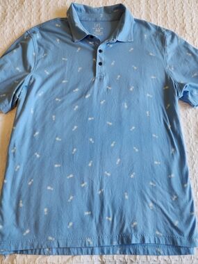 George Men's Sky Blue Pineapple-Print Polo
